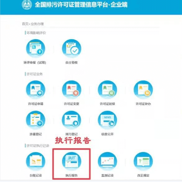 排污许可证执行报告类型